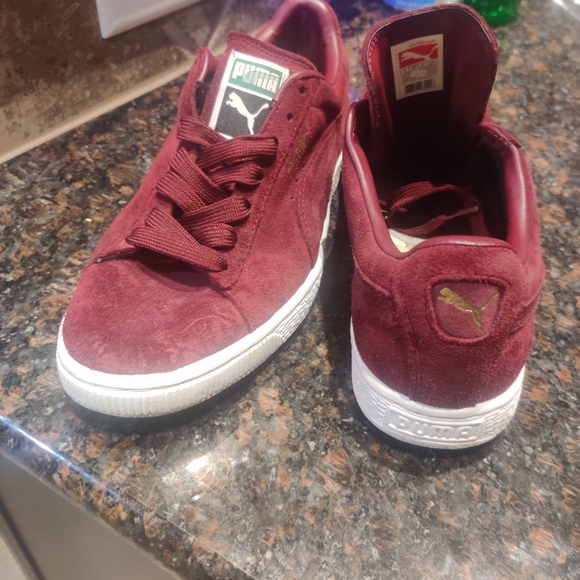 Puma Burgundy Suede Sneakers - Picture 6 of 16